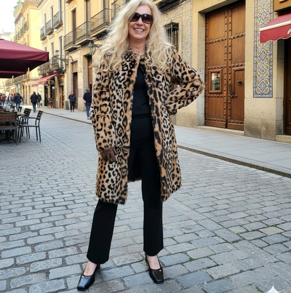 Sandova Stunning New W/O Tag Leopard Print Rabbit Fur Coat, M, $315 - Picture 4 of 9